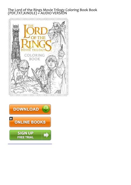 BRIGHT) The Lord of the Rings Movie Trilogy Coloring Book {eBook ...