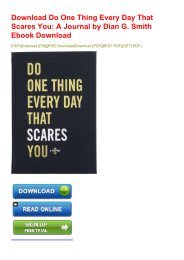 Download Do One Thing Every Day That Scares You: A Journal by Dian G. Smith Ebook Download