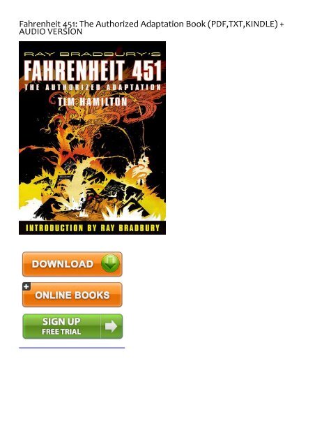Ray Bradbury's Fahrenheit 451: The Authorized Graphic Novel: The Authorized  Adaptation