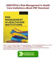 (GRATEFUL) Risk Management In Health Care Institutions eBook PDF Download