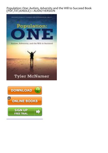 Effective Download Population One Autism Adversity And The Will To Succeed Ebook