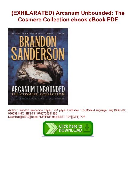 Arcanum Unbounded: The Cosmere Collection By Brandon Sanderson