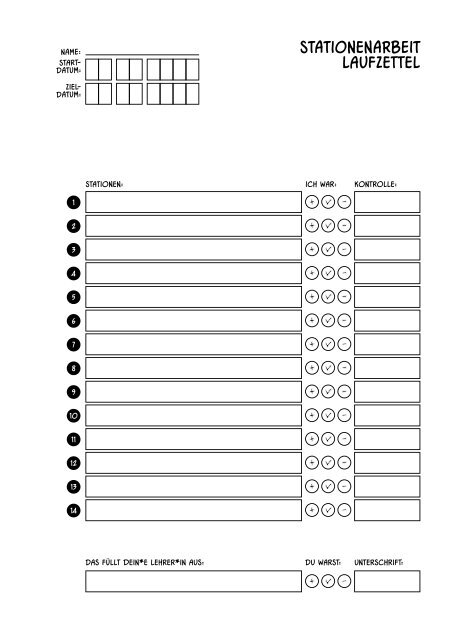 ARBEITEN MIT DEM STATIONENPLAN