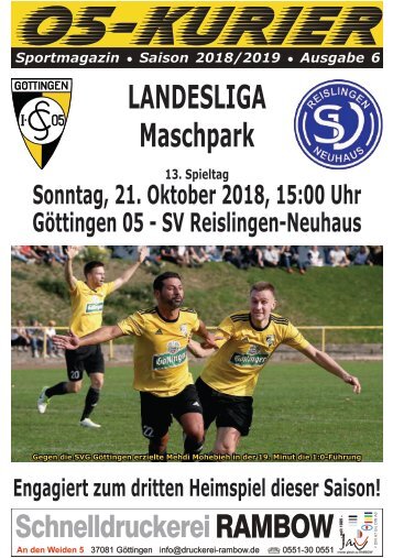 Saison 18/19 - SpTg 13: Gö̈ttingen 05 - SV Reislingen-Neuhaus