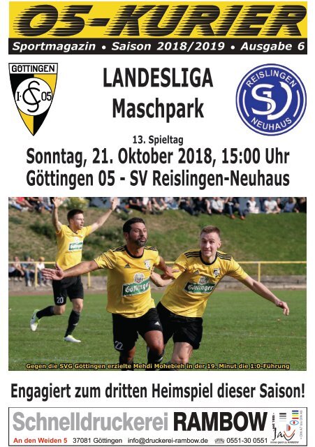 Saison 18/19 - SpTg 13: Gö̈ttingen 05 - SV Reislingen-Neuhaus