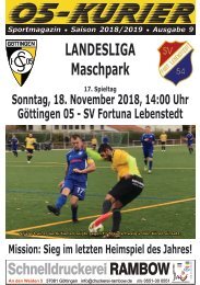 Saison 18/19 - SpTg 17: Gö̈ttingen 05 - SV Fortuna Lebenstedt