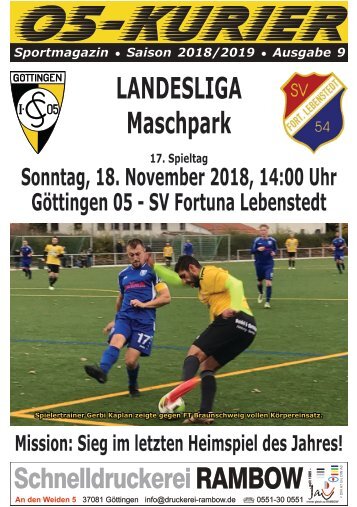 Saison 18/19 - SpTg 17: Gö̈ttingen 05 - SV Fortuna Lebenstedt