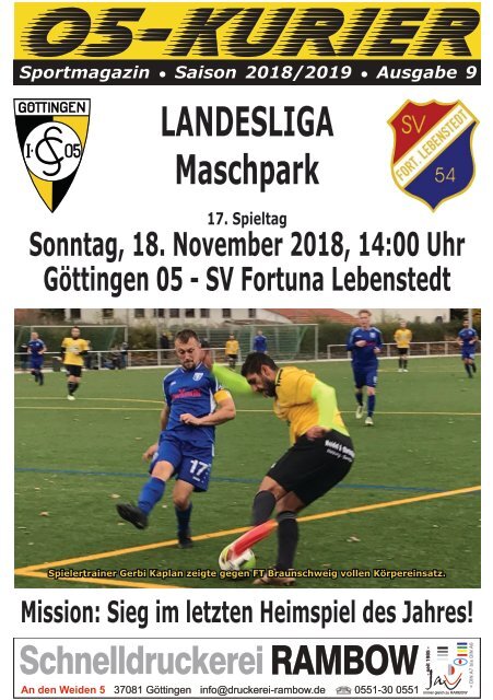 Saison 18/19 - SpTg 17: Gö̈ttingen 05 - SV Fortuna Lebenstedt