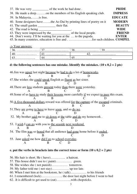 Tuyển tập 353 đề thi học sinh giỏi môn Tiếng Anh lớp 6,7,8,9,10,11,12 (có đáp án)