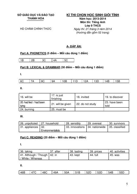 Tuyển tập 353 đề thi học sinh giỏi môn Tiếng Anh lớp 6,7,8,9,10,11,12 (có đáp án)