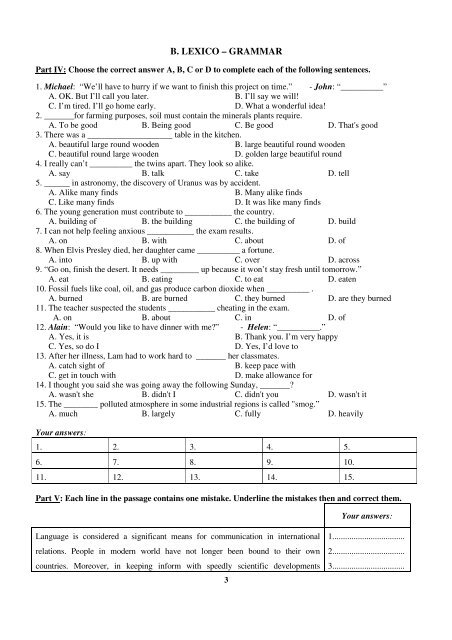 Tuyển tập 353 đề thi học sinh giỏi môn Tiếng Anh lớp 6,7,8,9,10,11,12 (có đáp án)