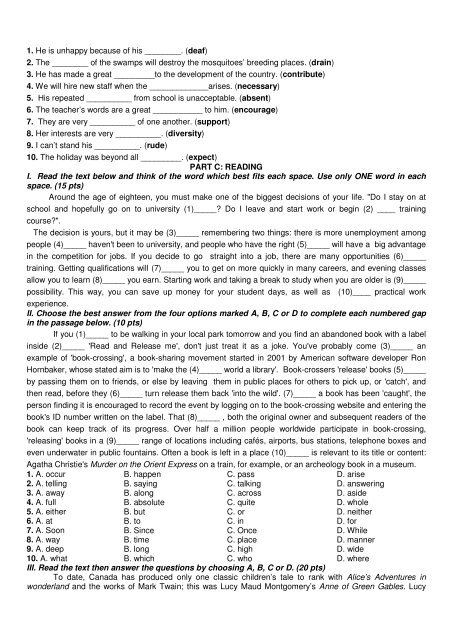 Tuyển tập 353 đề thi học sinh giỏi môn Tiếng Anh lớp 6,7,8,9,10,11,12 (có đáp án)