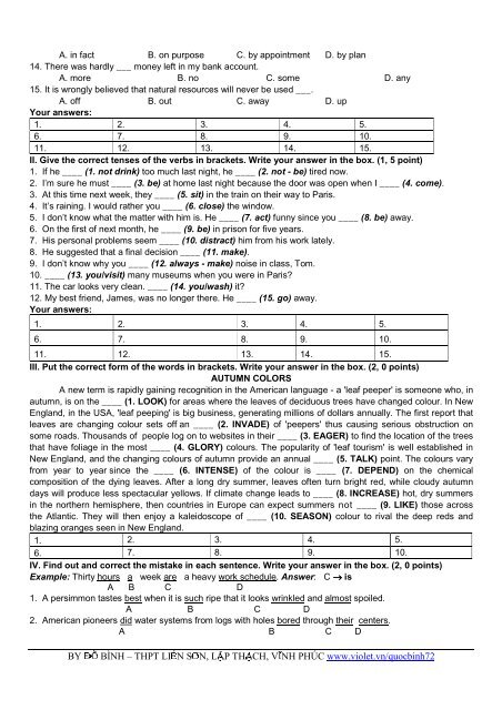 Tuyển tập 353 đề thi học sinh giỏi môn Tiếng Anh lớp 6,7,8,9,10,11,12 (có đáp án)