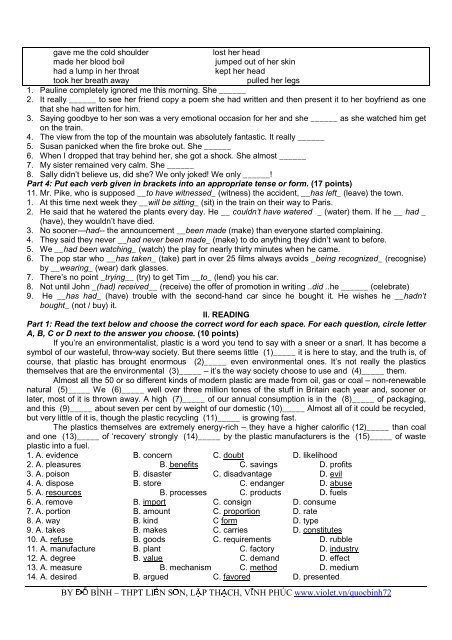 Tuyển tập 353 đề thi học sinh giỏi môn Tiếng Anh lớp 6,7,8,9,10,11,12 (có đáp án)