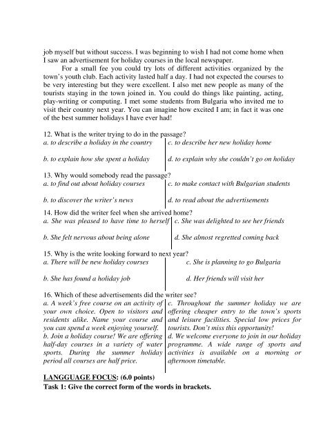 Tuyển tập 353 đề thi học sinh giỏi môn Tiếng Anh lớp 6,7,8,9,10,11,12 (có đáp án)