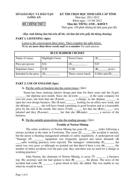 Tuyển tập 353 đề thi học sinh giỏi môn Tiếng Anh lớp 6,7,8,9,10,11,12 (có đáp án)