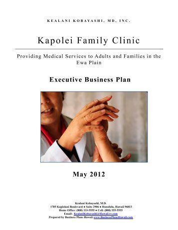 Kobayashi Medical Practice Business Plan - Business Plans Hawaii