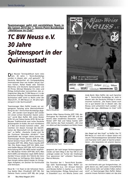 Tennis-Point-Bundesliga - TC Blau-Weiss Neuss