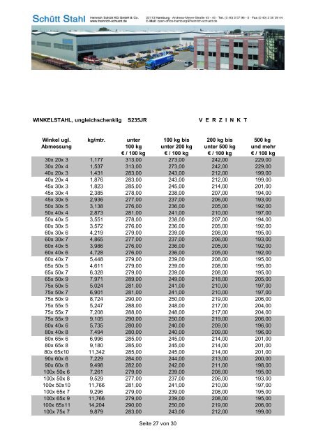 Ausgabe März 2008 FLACHSTAHL S235JR Toleranzen nach EN ...