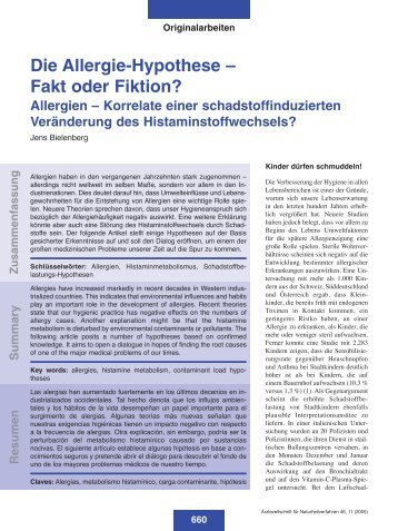 Die Allergie-Hypothese – Fakt oder Fiktion? - Zentralverband der ...