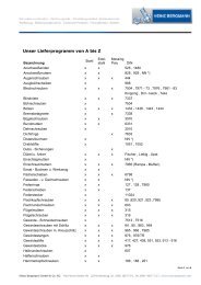 Unser Lieferprogramm von A bis Z - Heinz Bergmann