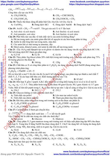 Bộ 199 đề thi thử môn hóa các tỉnh năm 2017 có hướng dẫn giải chi tiết (phần 1, đề 1-30)