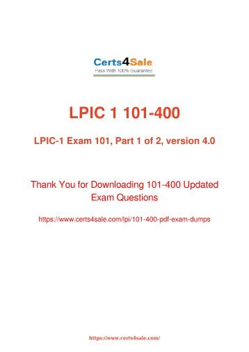 101-400 Exam Dumps - LPI Linux Installation Exam Questions PDF