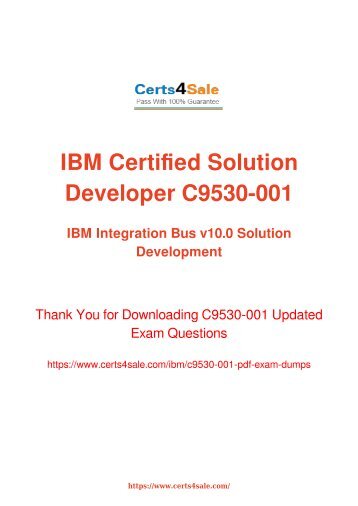 C9530-001 Exam Dumps - IBM Cloud Integration Exam Questions PDF