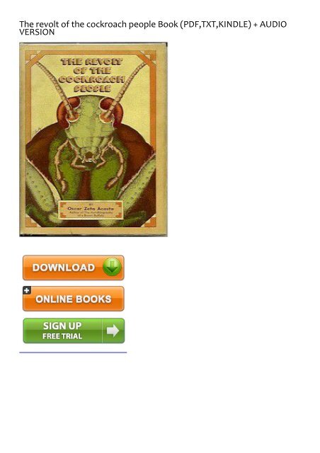 E-book download The revolt of the cockroach people by Oscar Zeta Acosta Full Books