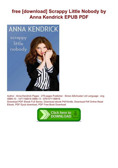 free [download] Scrappy Little Nobody by Anna Kendrick EPUB PDF