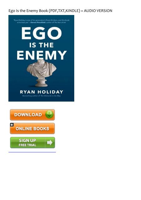 [PDF] free Ego Is the Enemy by Ryan Holiday TXT,PDF,EPUB