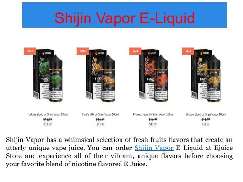 Shijin Vapor E-Liquid