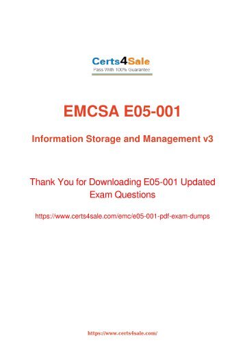 E05-001 Exam Dumps - EMC Storage Management Exam Questions PDF