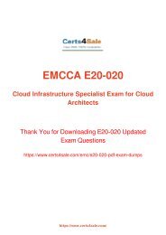 E20-020 Exam Dumps - EMC Cloud Architecture Management Exam Questions PDF
