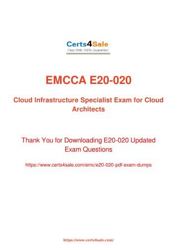 E20-020 Exam Dumps - EMC Cloud Architecture Management Exam Questions PDF