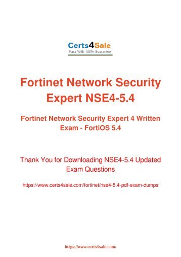 NSE4-5.4 Exam Dumps - Fortinet Configuring Monitoring Exam Questions PDF