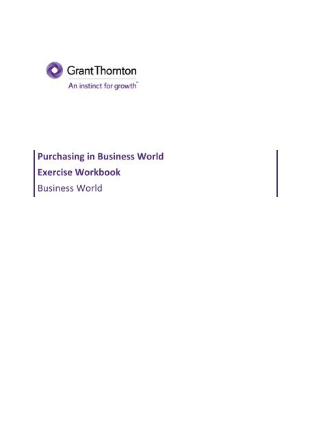 Grant Thornton Purchasing Exercise Workbook