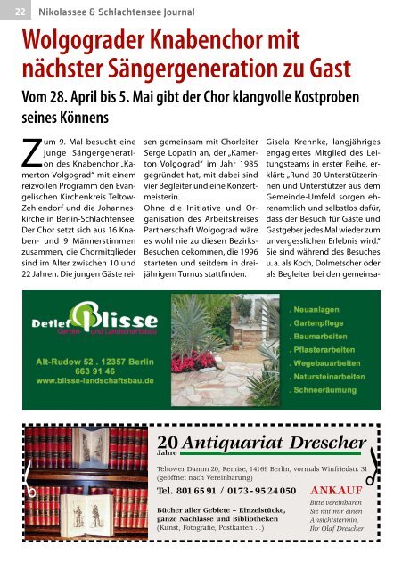 Nikolassee & Schlachtensee Journal Apr/Mai 2019