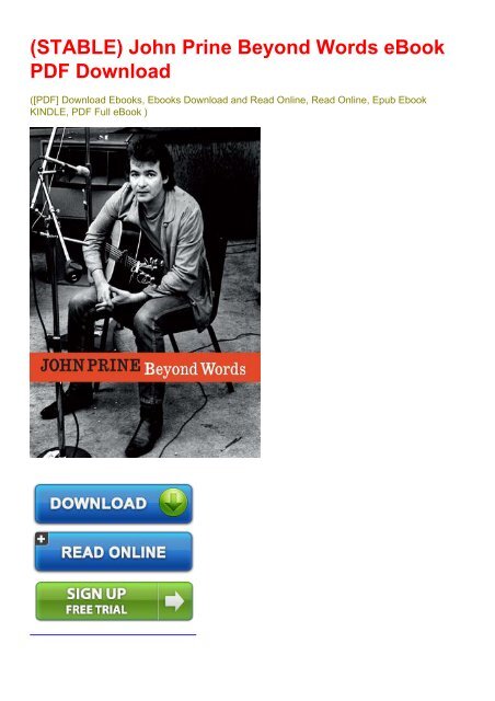 Stable John Prine Beyond Words Ebook Pdf Download