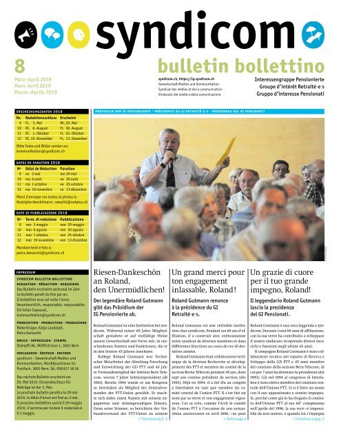 syndicom Bulletin / bulletin / Bolletino 8