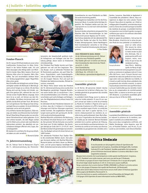 syndicom Bulletin / bulletin / Bolletino 8