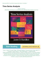 FREE~DOWNLOAD Time Series Analysis by James D. Hamilton PDF File