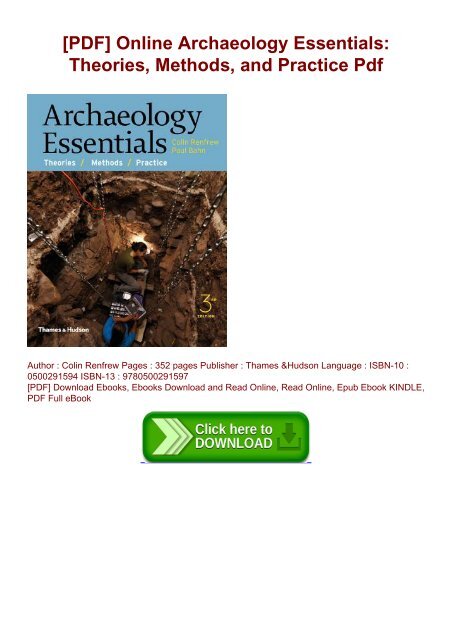 [PDF] Online Archaeology Essentials: Theories, Methods, and Practice Pdf