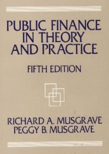 (SUPPORTED) Public Finance in Theory and Practice eBook PDF Download