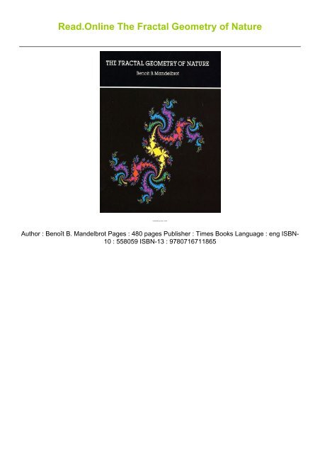 Read.Online The Fractal Geometry of Nature