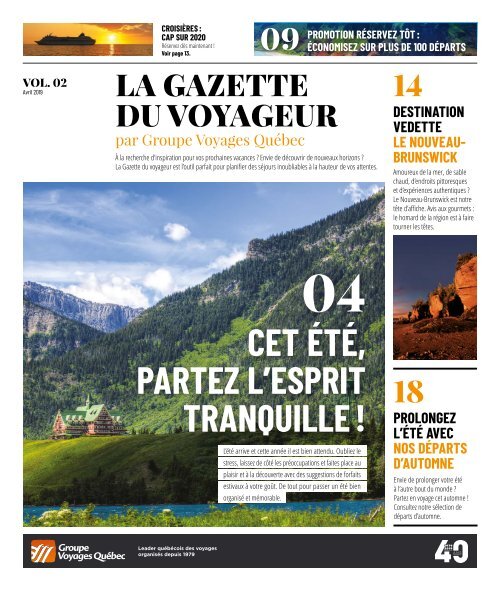 La Gazette du Voyageur par GVQ - avril 2019