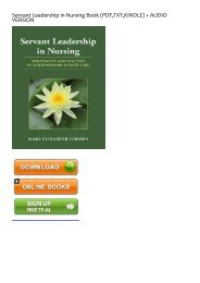 Read PDF Servant Leadership in Nursing by Mary Elizabeth O'Brien Ebook_READ ONLINE