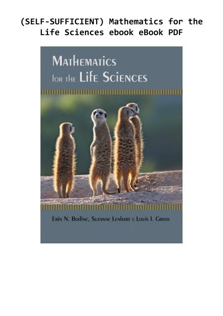 PDF) Mathematics in the Life Sciences