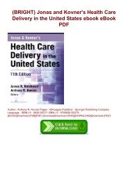 (BRIGHT) Jonas and Kovner's Health Care Delivery in the United States ebook eBook PDF