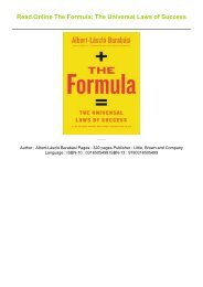 Read.Online The Formula: The Universal Laws of Success